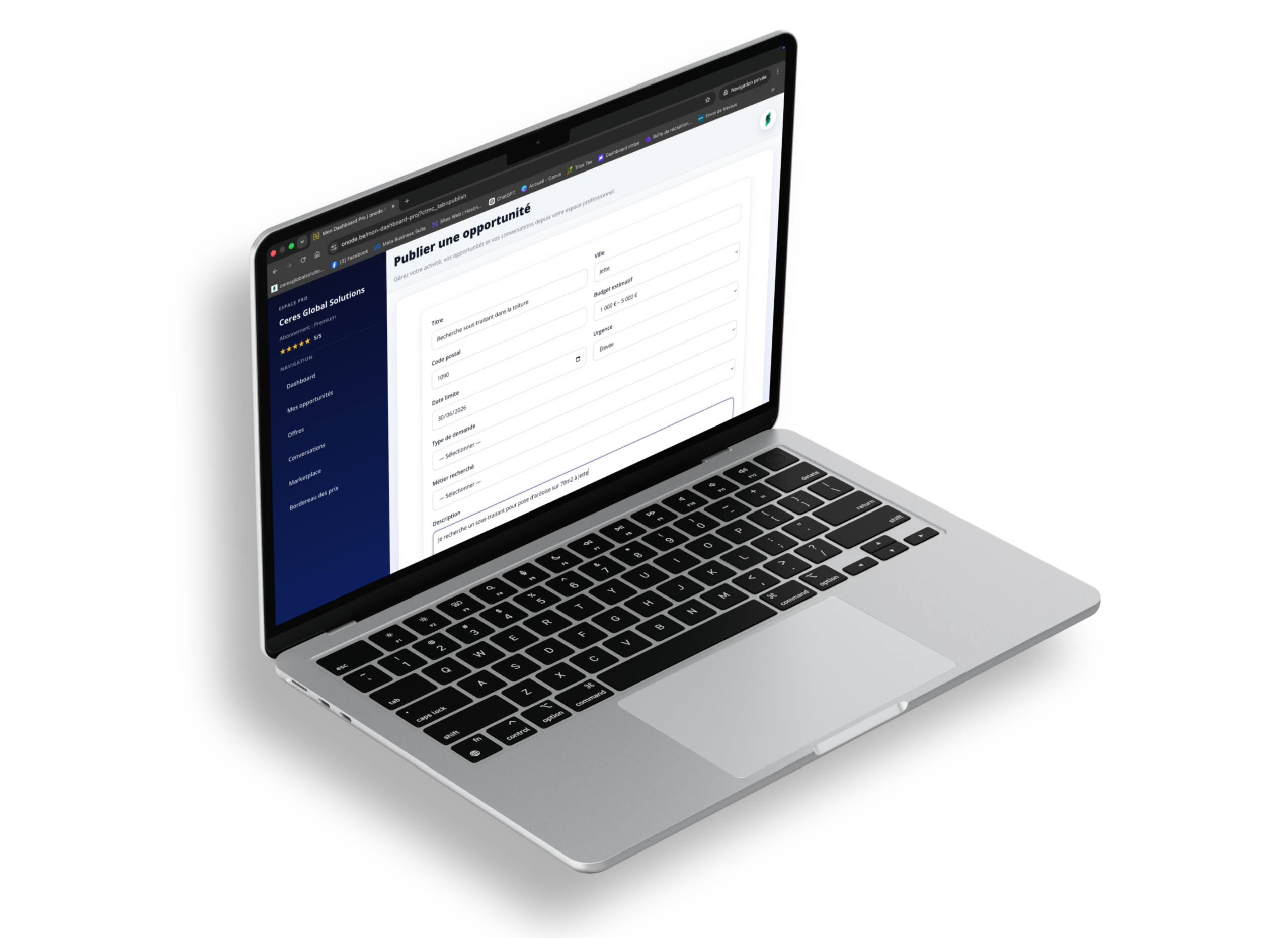 Plateforme ONODE pour les professionnels du bâtiment en Belgique